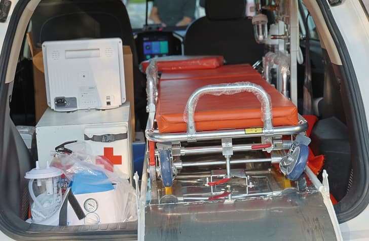 MG Hector ambulance auto loading stretcher