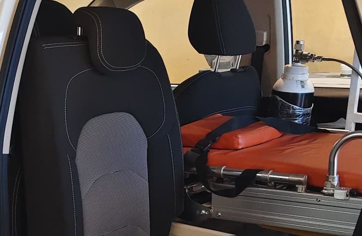 MG Hector ambulance interior seating