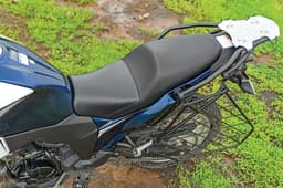 Close up of the seat on the Kawasaki Versys-X 300