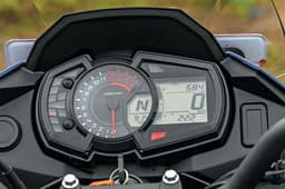 Close up of the speedo on the Kawasaki Versys-X 300