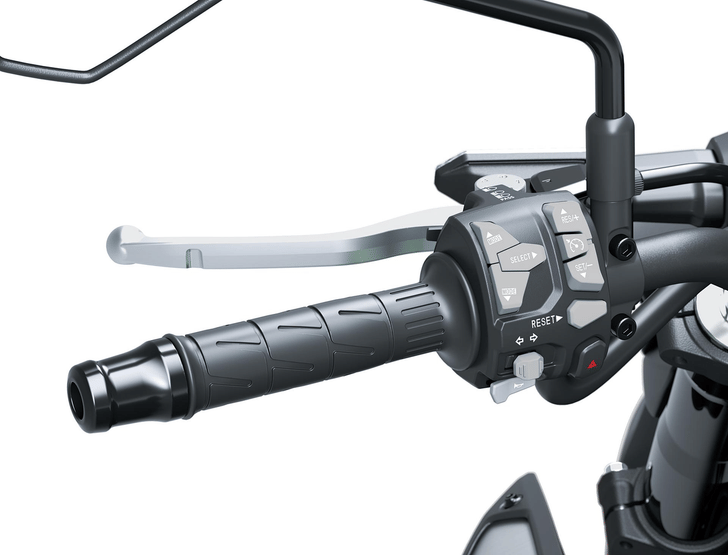 Close up of Kawasaki Z900 left side switchgear