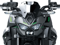 Close up of Kawasaki Z900 headlight assembly