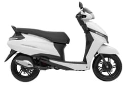 TVS Jupiter 110 white colour right side profile static in studio