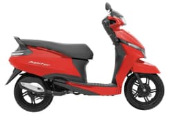 TVS Jupiter 110 red right colour side profile static in studio