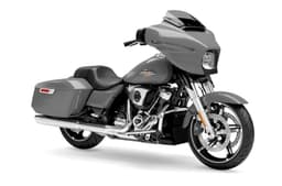 Harley-Davidson Street Glide grey colour front right side static in studio