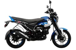 Bajaj Freedom blue right profile static in studio