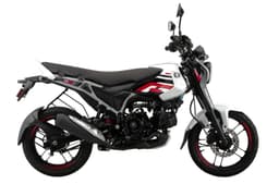 Bajaj Freedom white/red right profile static in studio