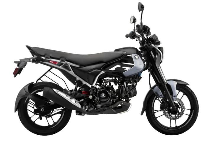 Bajaj Freedom black right profile static in studio