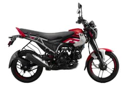 Bajaj Freedom red/silver right profile static in studio