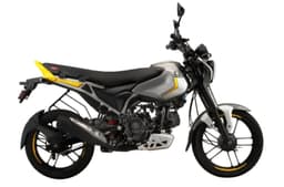 Bajaj Freedom grey/yellow right profile static in studio