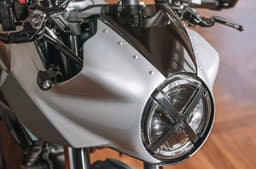 Close up of the headlight on the Ducati Formula 73
