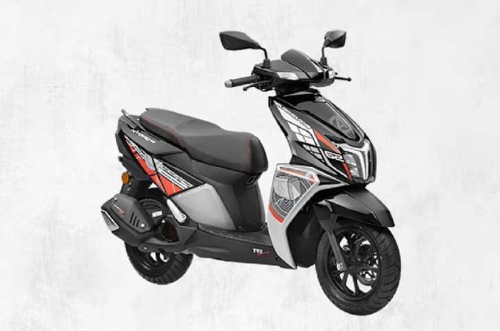 Studio image of TVS Ntorq 125 on white background