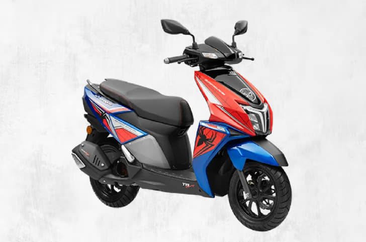 Studio image of TVS Ntorq 125 on white background