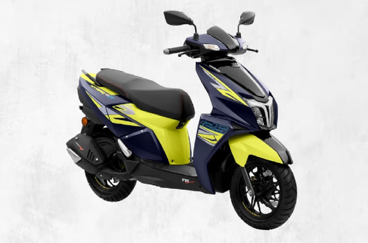 Studio image of TVS Ntorq 125 on white background