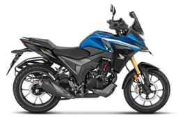 Honda NX200 blue right side profile static in studio