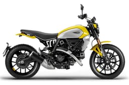 Ducati Scrambler Icon yellow right side profile static in studio