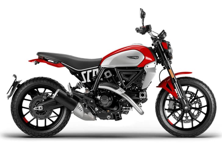 Ducati Scrambler Icon red right side profile static in studio