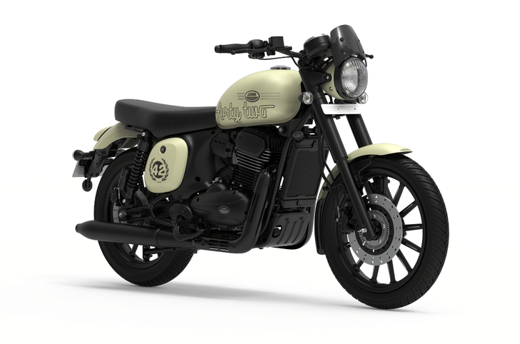 Jawa 42 Ivory white front right side static in studio