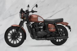 Jawa 42 front three quarter bronze with background