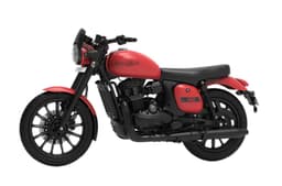 Jawa 42 front three quarter red with alloys