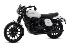 Jawa 42 front three quarter white with alloys