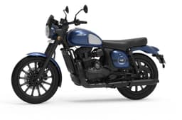 Jawa 42 front three quarter navy blue with alloys