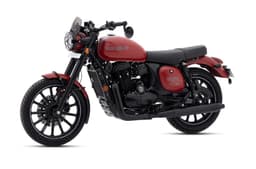 Jawa 42 front three quarter dark red with alloys