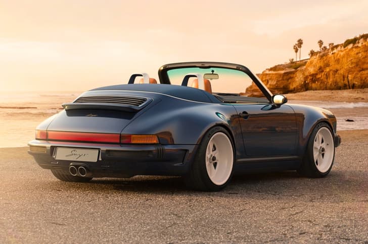 Porsche 911 Carrera Cabriolet by Singer rear three quarter