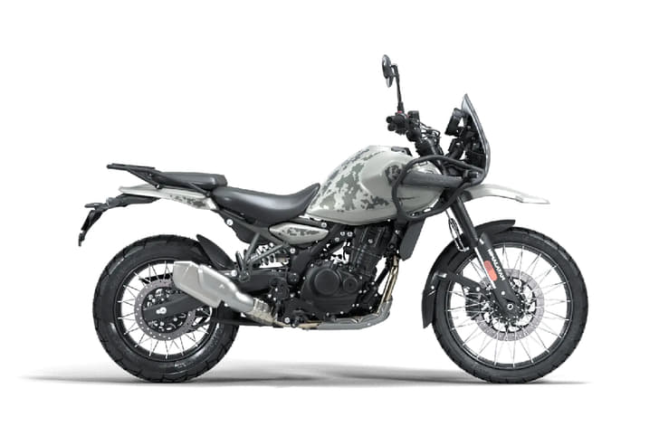 Side profile of Himalayan 450 on a white background