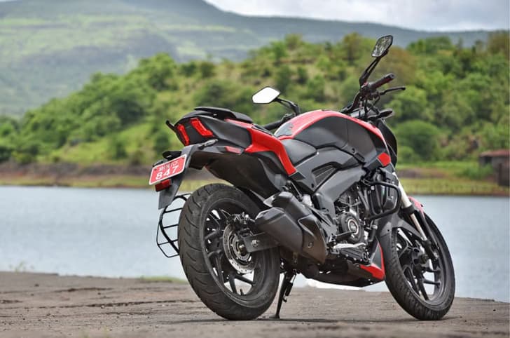 Bajaj Dominar 250 rear three quarter shot