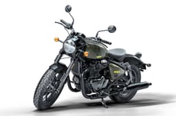 Royal Enfield Shotgun 650 green left front static image in studio