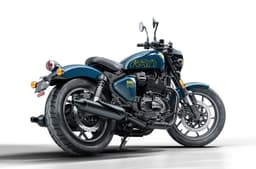 Royal Enfield Shotgun 650 blue right rear static image in studio