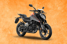 KTM 250 Duke on orange background