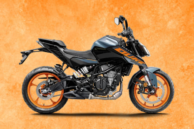 KTM 250 Duke on orange background
