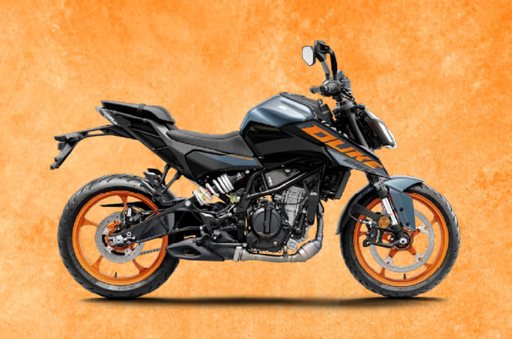 KTM 250 Duke on orange background