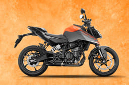 KTM 250 Duke on orange background