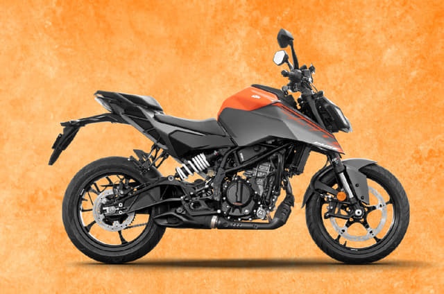 KTM 250 Duke on orange background