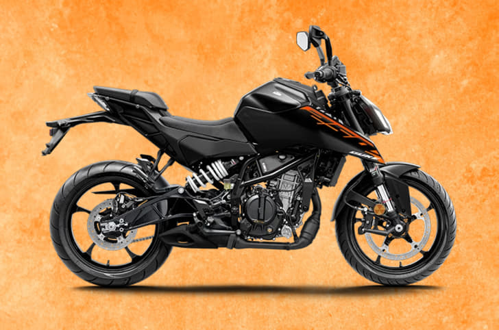 KTM 250 Duke on orange background