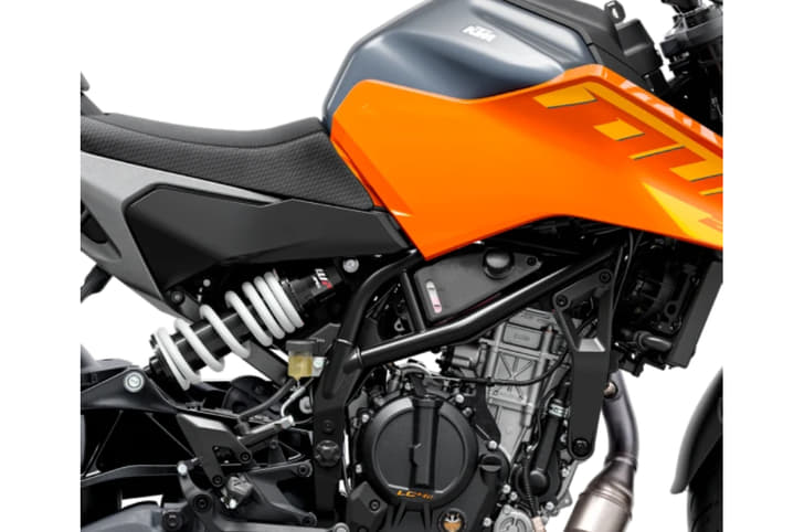 KTM 250 Duke on orange background