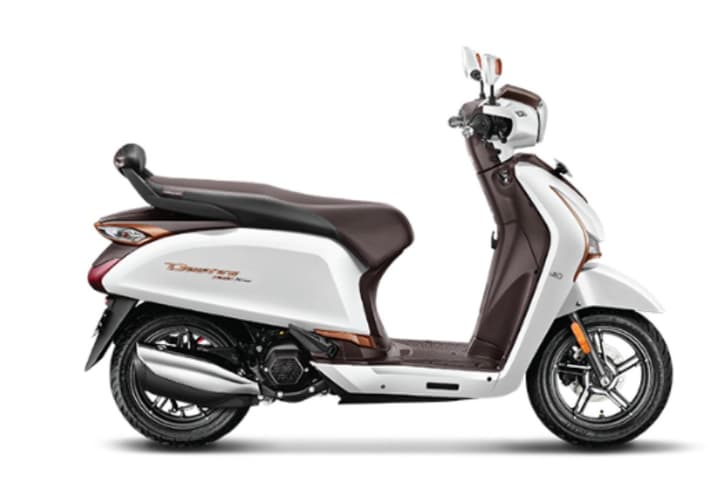 Hero Destini 125 Side profile static Pearl Fadeless White Dual Tone