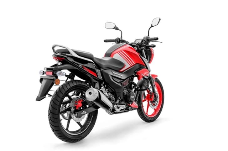 TVS Raider 125 TFT DD Rear three quarter tyre profile