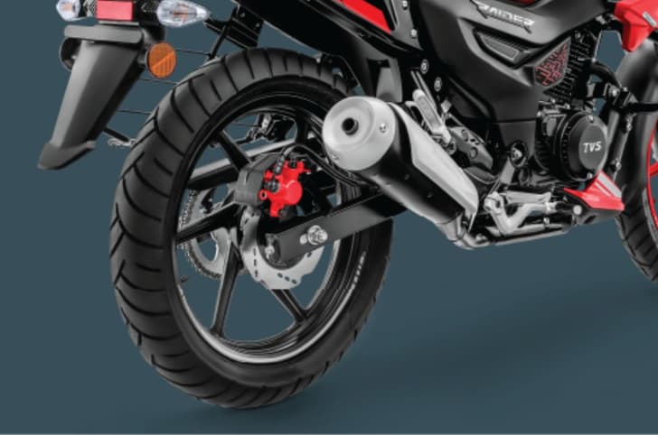 TVS Raider 125 TFT DD exhaust and rear disc brake