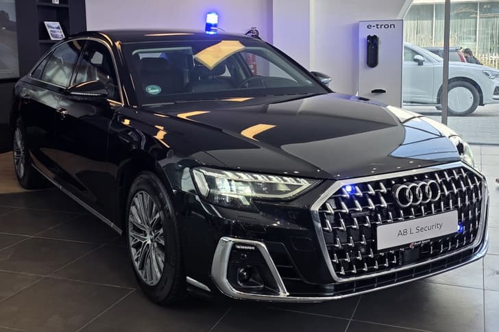 audi a8 l security in showroom