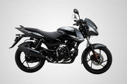 Side studio profile of the Bajaj Pulsar 125 Black Silver
