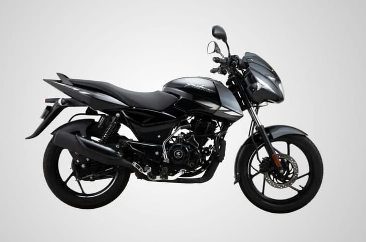 Side studio profile of the Bajaj Pulsar 125 Black Silver