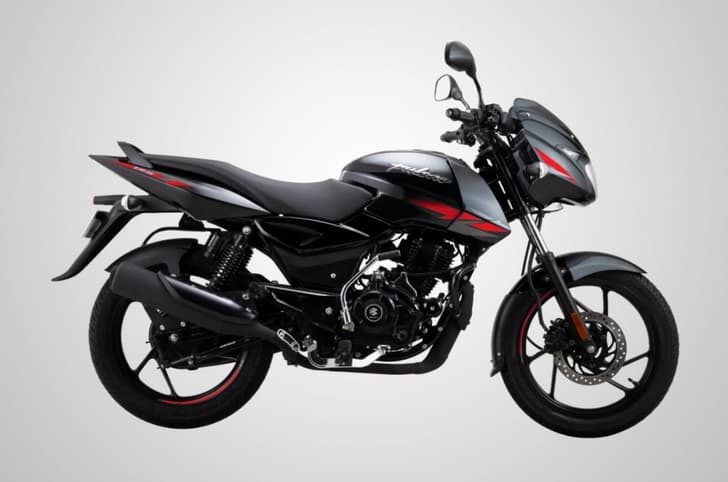 Side studio profile of the Bajaj Pulsar 125 Black Red