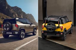 Renault Bridger and Mahindra Vision S rear quarter static