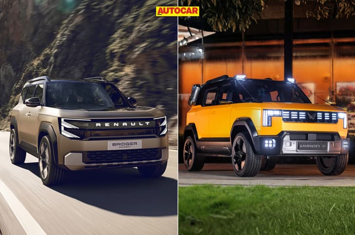 Renault Bridger and Mahindra Vision S tailgate front quarter static