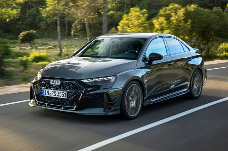 audi rs3 competition limited sedan on road