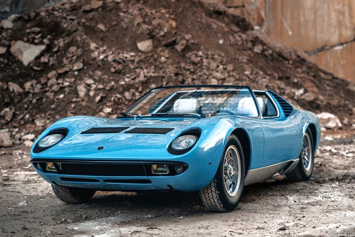 lamborghini miura roadster on road